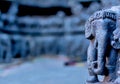 Elephant Statue forming the basement of temple - Hoysala Architecture