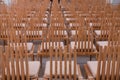 Rows of empty chairs Royalty Free Stock Photo