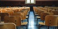 Rows of Empty Chairs in a Large Room Royalty Free Stock Photo