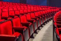 Rows of empty red seats Royalty Free Stock Photo