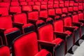 Rows of empty red seats Royalty Free Stock Photo