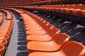 Rows of empty seats in a stadium Royalty Free Stock Photo