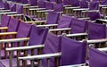 Rows of Fabric Folding Chairs