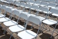 Rows of folding chairs