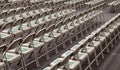 Rows of folding chairs lined up