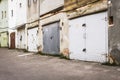 Rows of garages in a car cooperative Royalty Free Stock Photo