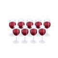 Rows of glasses filled with red wine are treats for a gala event Royalty Free Stock Photo