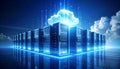 Digital Cloud Network on Server Farm Infrastructure Royalty Free Stock Photo