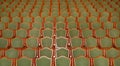 rows of green chairs in a theater auditorium Royalty Free Stock Photo