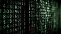 Rows of green numbers on a dark background evoke a digital or computer code Royalty Free Stock Photo