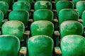 Rows of Green Seats With an Aged Look and Consistent Seating Royalty Free Stock Photo