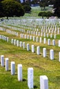 Rows of headstones of fallen soldiers Royalty Free Stock Photo
