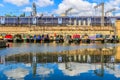 Rows of houseboats