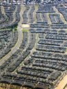 Rows of houses as were flying into airport Royalty Free Stock Photo