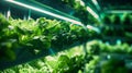 Rows of Lettuce Growing in a Greenhouse Royalty Free Stock Photo