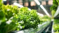 Rows of Lettuce Growing in a Greenhouse Royalty Free Stock Photo