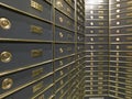 Rows of luxurious safe deposit boxes Royalty Free Stock Photo