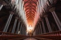 rows of majestic pipe organ pipes, in a cathedral Royalty Free Stock Photo