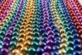 Rows of Mardi Gras beads