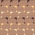 Rows of melting chocolate spoons on triangle background. Seamles vector pattern Royalty Free Stock Photo