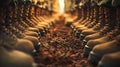 Rows of Military Boots on Ground, Symbolizing Unity and Strength Royalty Free Stock Photo