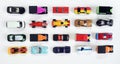 Rows of Miniature Die Cast Cars and Trucks Royalty Free Stock Photo