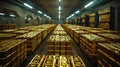 Gold Bars Stacked in a Secure Vault