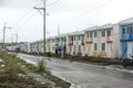 Rows of newly built low-cost housing. Royalty Free Stock Photo