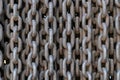 Rows of old rusty metal chains as a background Royalty Free Stock Photo