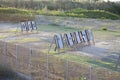 Rows of outdoor archery targets