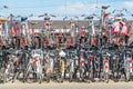 Rows of parked bicycles, Netherlands Royalty Free Stock Photo
