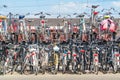 Rows of parked bicycles, Netherlands Royalty Free Stock Photo