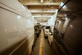 Rows of parked cars on a ferry ship between Tallinn and Helsinki Royalty Free Stock Photo