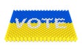 Rows of People Icon as Ukraine Flag and Vote Sign. 3d Rendering Royalty Free Stock Photo