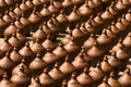 Rows of pots drying in sun