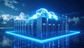 Futuristic Cloud Computing Data Center Technology Royalty Free Stock Photo