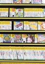 Rows of Preowned of Video Games in a Game Store Royalty Free Stock Photo