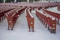 Rows of red chairs in the auditorium Royalty Free Stock Photo