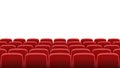 Rows of red cinema or theater seats Royalty Free Stock Photo