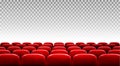 Rows of red cinema or theater seats Royalty Free Stock Photo