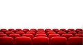 Rows of red cinema or theater seats Royalty Free Stock Photo