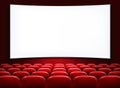 Rows of red cinema or theater seats Royalty Free Stock Photo