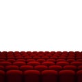 Rows of red cinema or theater seats isolated on white background. EPS 10 vector Royalty Free Stock Photo