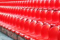 Rows of red empty stadium seats Royalty Free Stock Photo