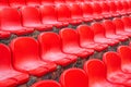 Rows of red empty stadium seats Royalty Free Stock Photo