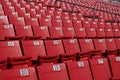 Rows of red stadium seating Royalty Free Stock Photo