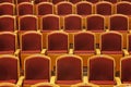 Rows of red theater seats Royalty Free Stock Photo