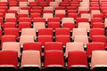 Rows of red theater seats in a modern theater Royalty Free Stock Photo