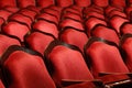 Rows of red velvet theater seats Royalty Free Stock Photo