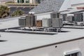 Rows of Rooftop Air Conditioning Units